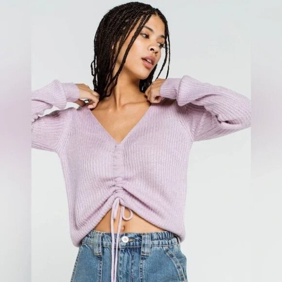 Sincerly Jules Sweaters - Sincerely Jules Cropped Ruched Front Sweater
